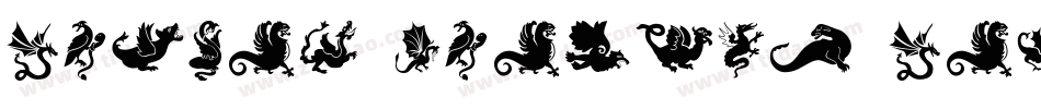 Tribal Dragons Tattoo Designs字体转换